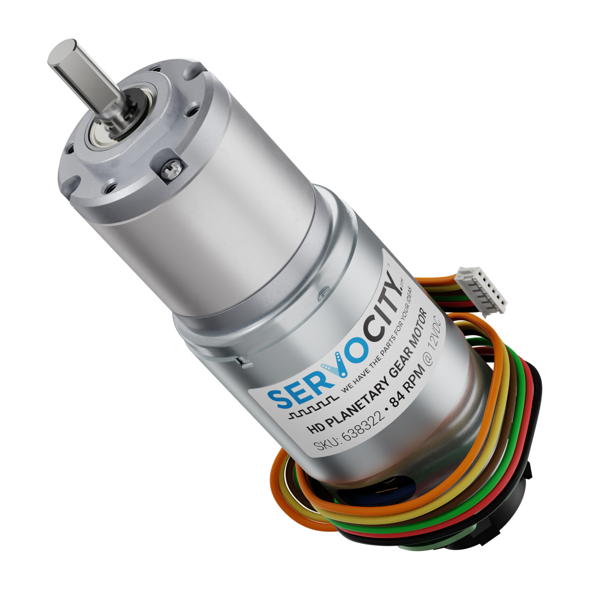 84 RPM HD Premium Planetary Gear Motor w/Encoder - ServoCity®
