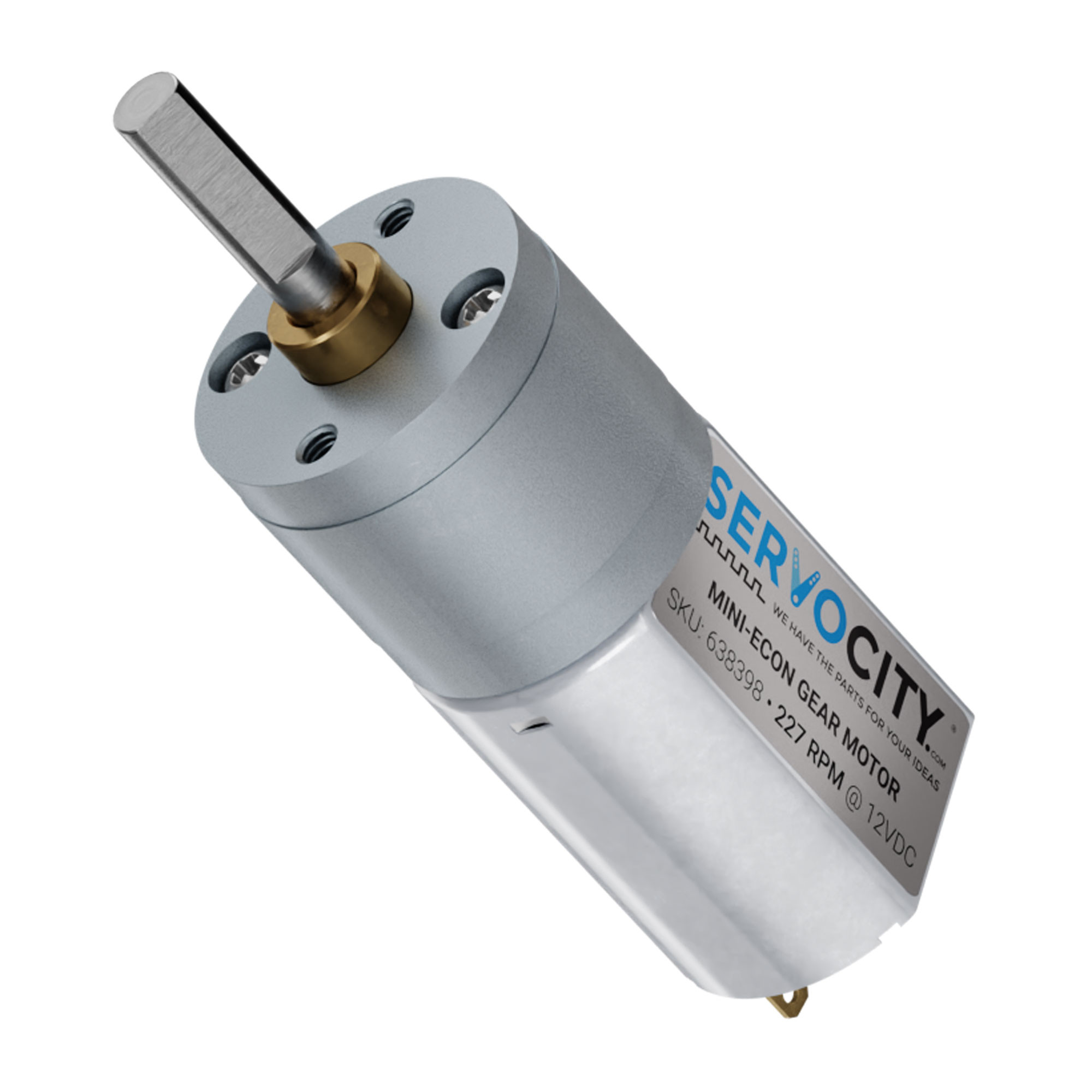 227 RPM Mini Econ Gear Motor - ServoCity®