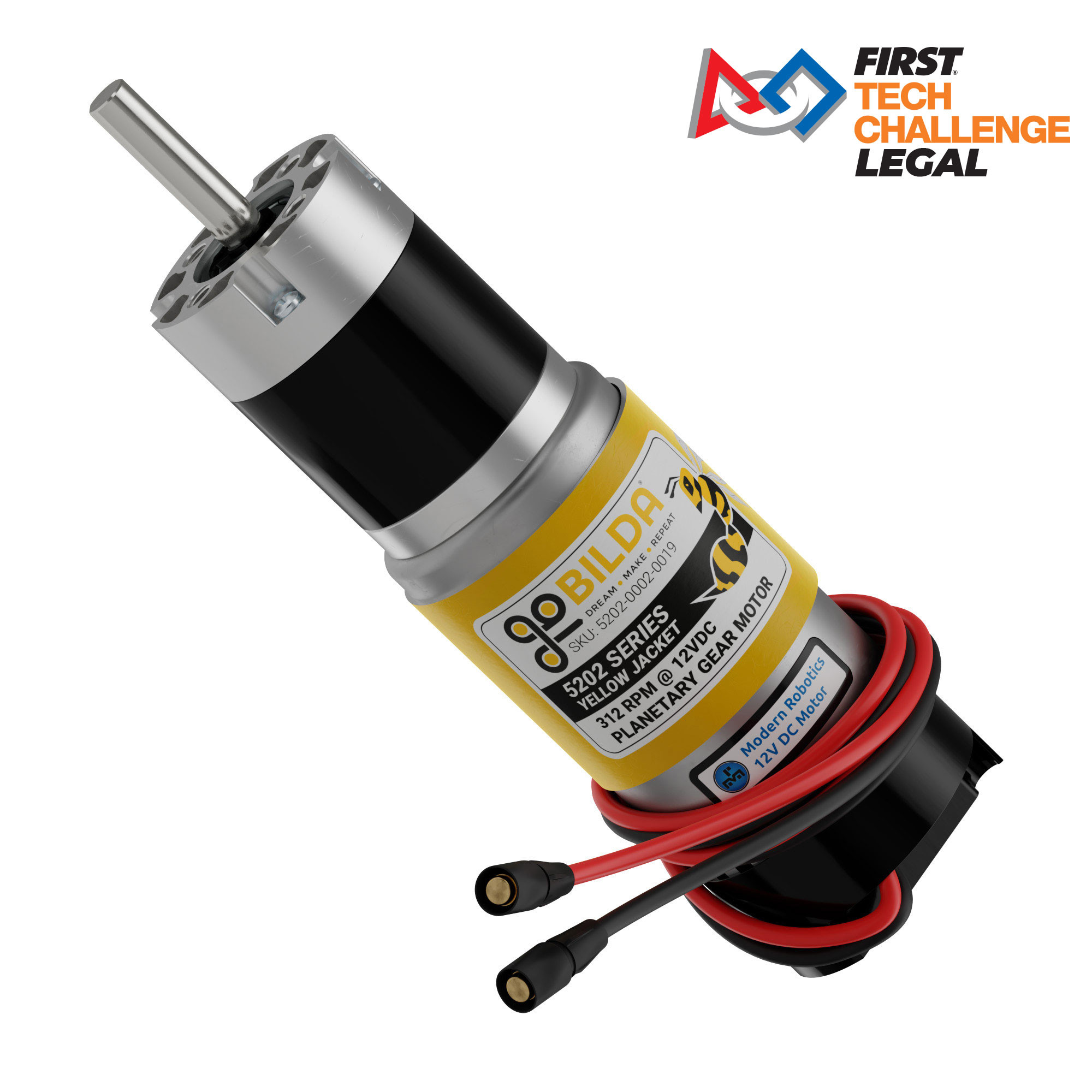 マザーシリーズ(19) 5202 Series Yellow Jacket Planetary Gear Motor (19.2:1 Ratio, 312
