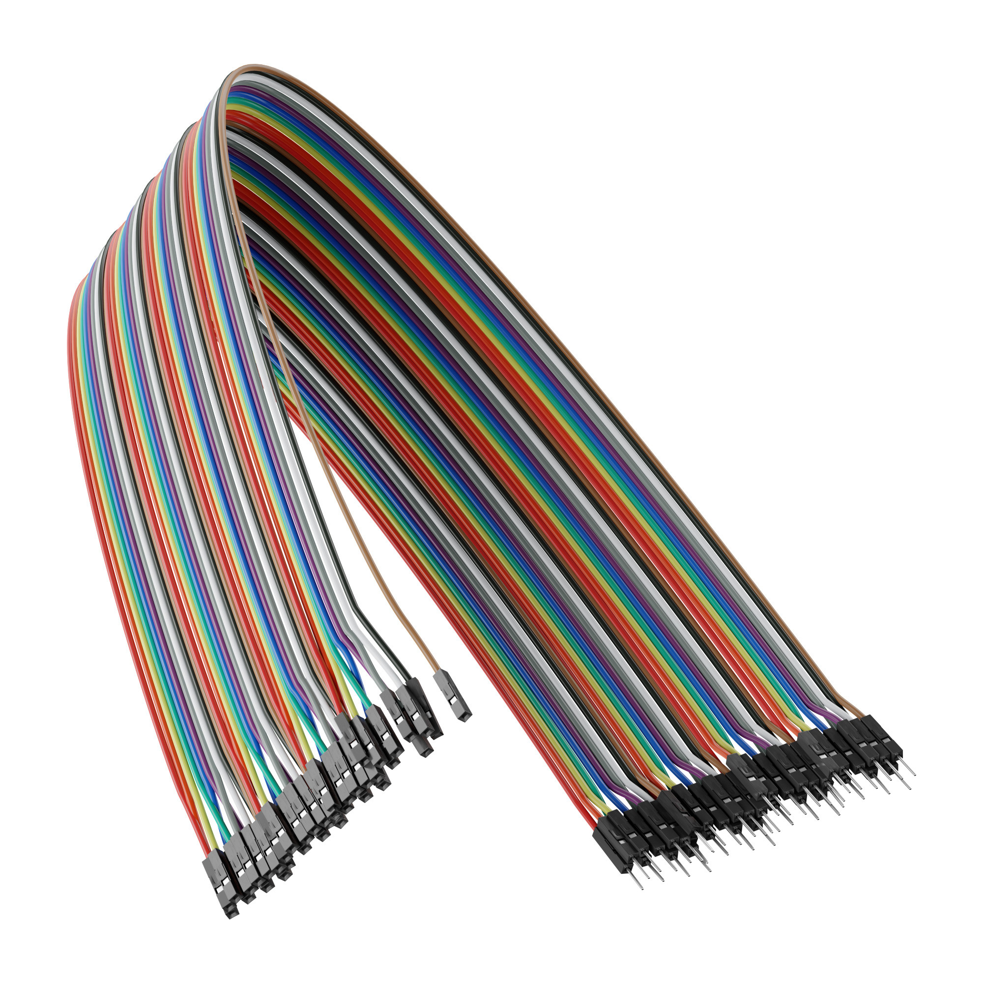 Male to Female Jumper Wire (Multicolor, 50cm Length) - 40 Pack Male to Female Jumper Wire (Multicolor, 50cm Length) - 40 Pack