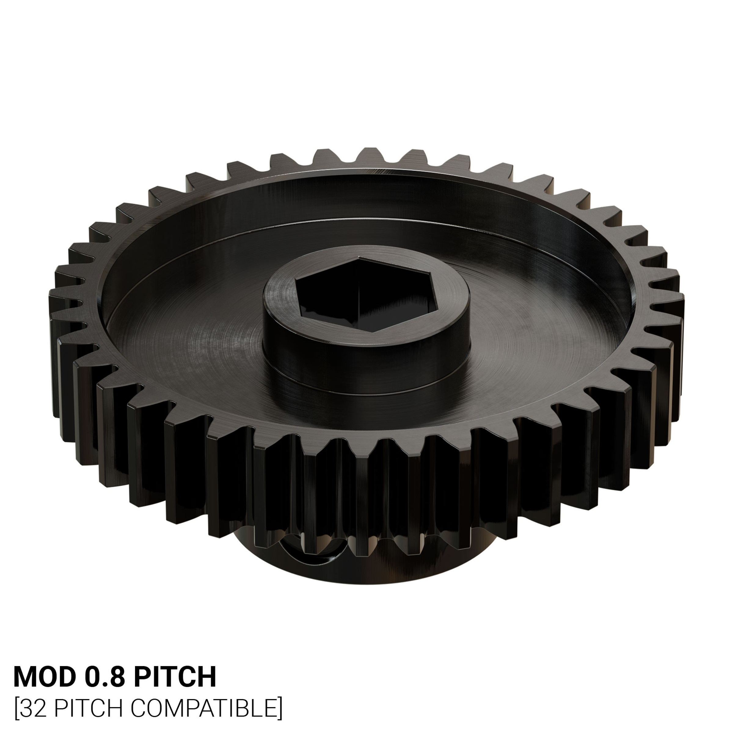 2303 Series Steel, MOD 0.8 Pinion Gear (8mm REX™ Bore, 40