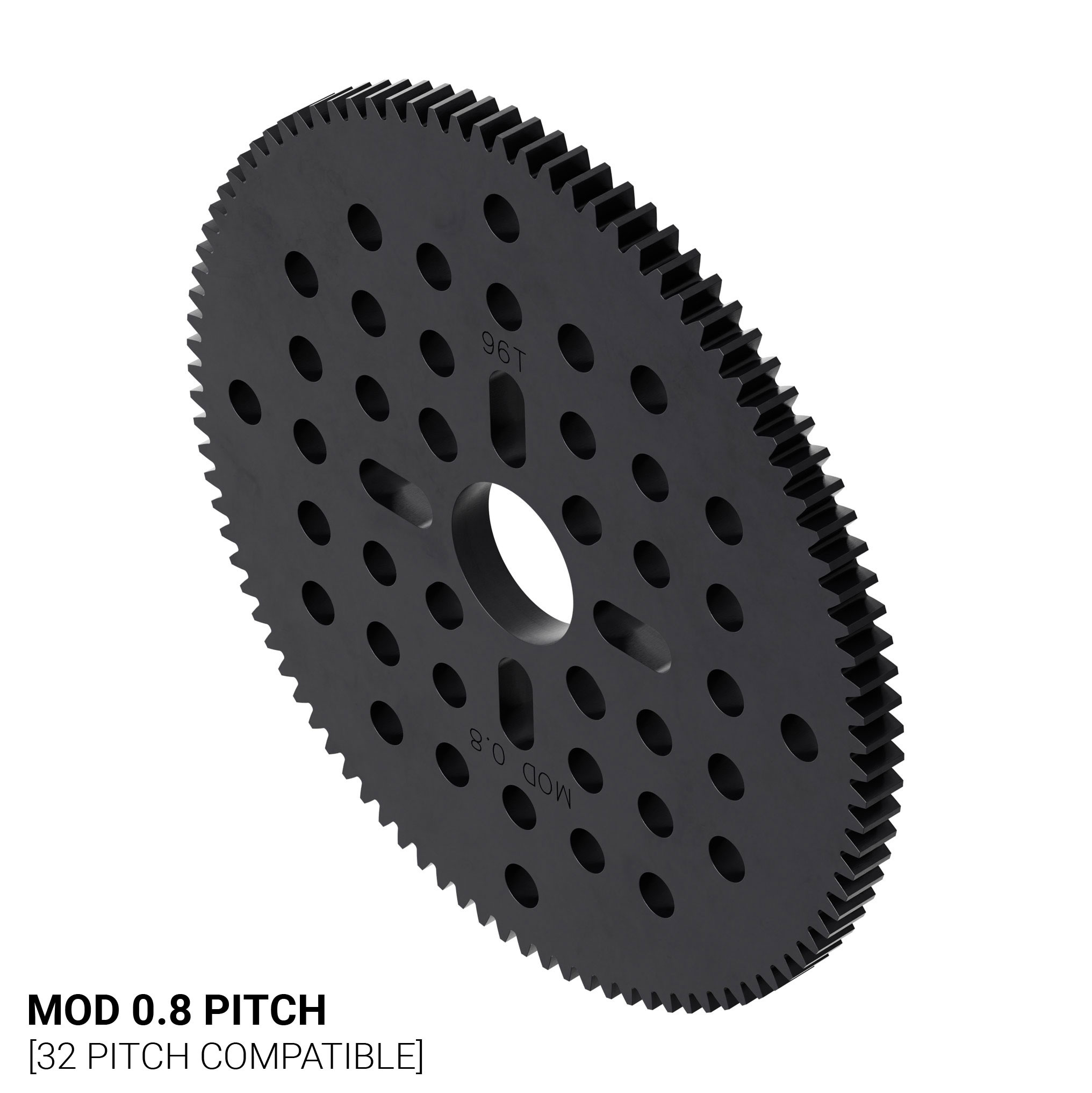 96 Tooth Hub-Mount Gear (MOD 0.8, 4mm Thick Acetal) - ServoCity®