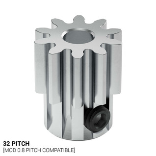 10T, 0.125" (1/8) Bore 32P Shaft Mount Pinion Gear (Steel) 10T, 0.125" (1/8) Bore 32P Shaft Mount Pinion Gear (Steel)