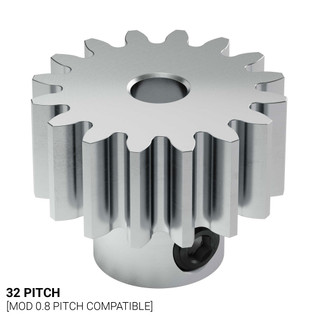 16T, 0.125" (1/8) Bore 32P Shaft Mount Pinion Gear (Steel) 16T, 0.125" (1/8) Bore 32P Shaft Mount Pinion Gear (Steel)