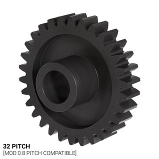 32P, 30T, 0.250" (1/4) Bore, Plain Bore Gear (Delrin)