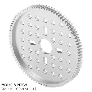 2302 Series Aluminum, MOD 0.8, Hub Mount Gear (14mm Bore, 90 Tooth)