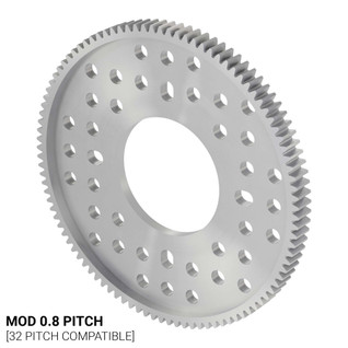 2302 Series Aluminum, MOD 0.8, Hub Mount Gear (32mm Bore, 100 Tooth)