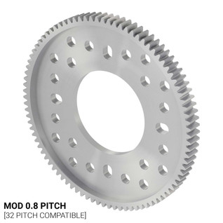 2302 Series Aluminum, MOD 0.8, Hub Mount Gear (32mm Bore, 90 Tooth)
