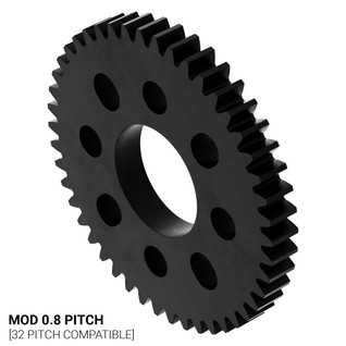 46 Tooth Hub-Mount Gear (MOD 0.8, 4mm Thick Acetal)