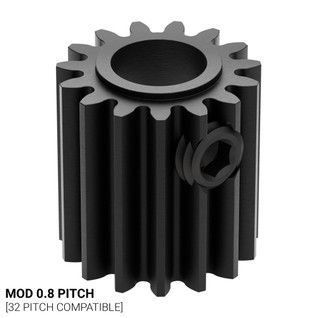 2303 Series Steel, MOD 0.8 Pinion Gear (1/4" Round Bore, 15 Tooth) 2303 Series Steel, MOD 0.8 Pinion Gear (1/4" Round Bore, 15 Tooth)