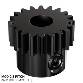 2303 Series Steel, MOD 0.8 Pinion Gear (1/4" Round Bore, 20 Tooth) 2303 Series Steel, MOD 0.8 Pinion Gear (1/4" Round Bore, 20 Tooth)