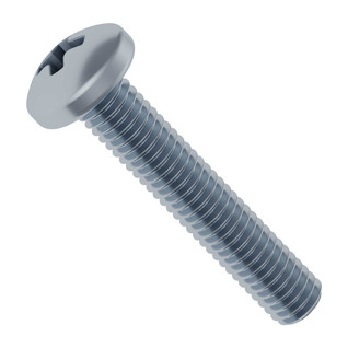 M3 x 0.5mm Zinc-Plated Pan Head Screw (16mm Length) - 6 Pack