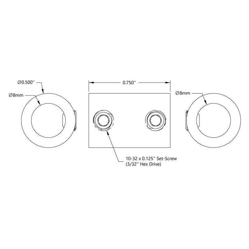 2 Raccords Rigides Acier 8mm à 10mm - Connecteur D'Arbre Pour Moteur, CNC, Imprimante 3D - L22xD16mm