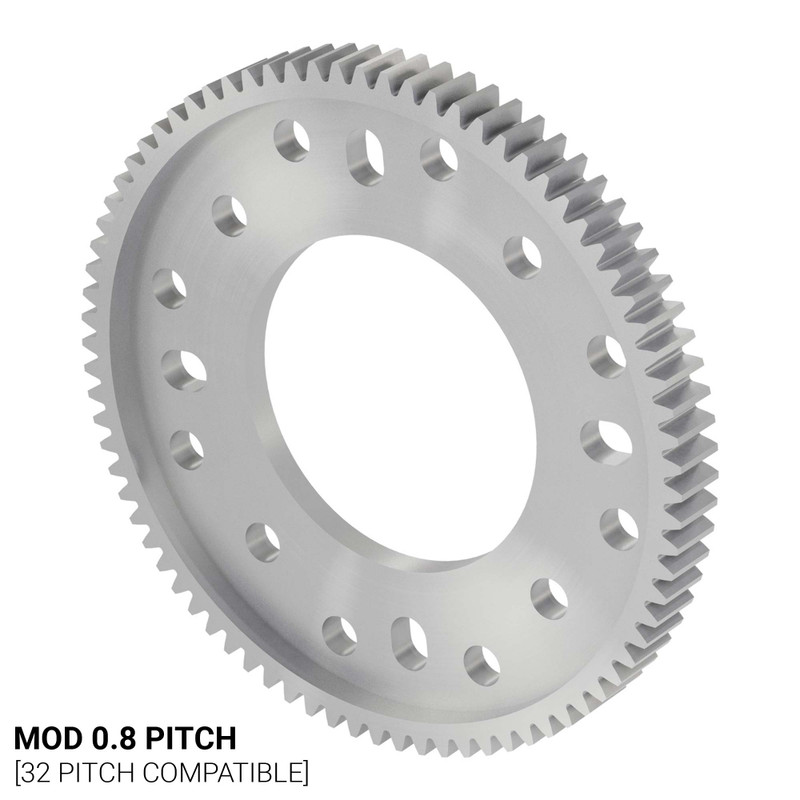 2302 Series Aluminum, MOD 0.8, Hub Mount Gear (32mm Bore, 80 Tooth