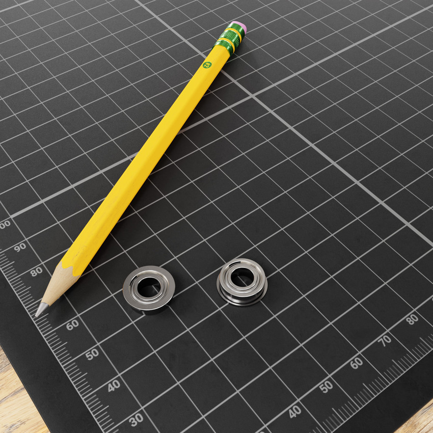 6mm ID Flanged Ball Bearing (12mm OD, 4mm Thickness) - 2 Pack