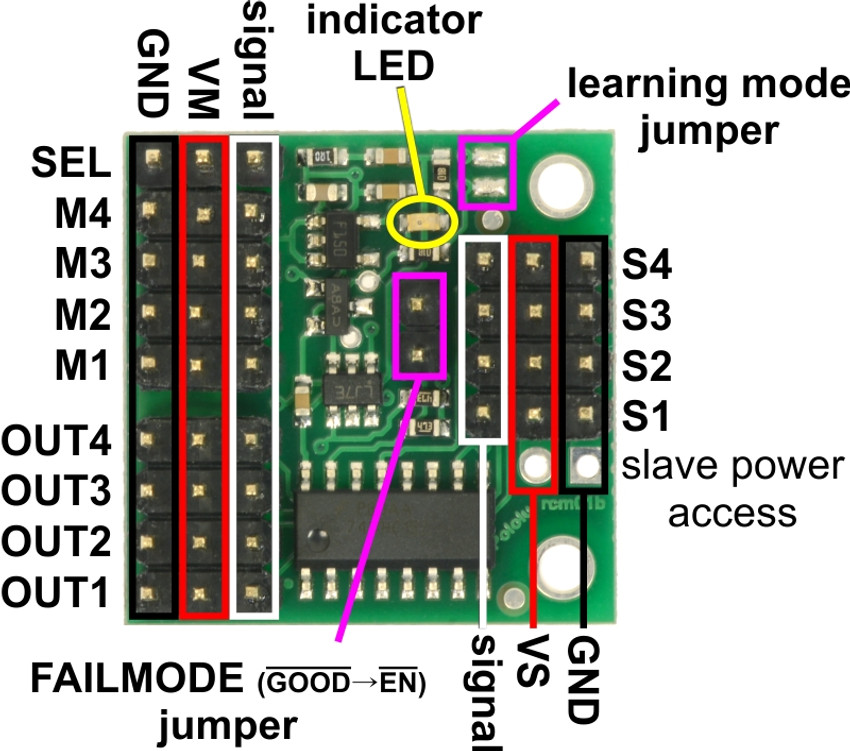 4-Channel RC Servo Multiplexer