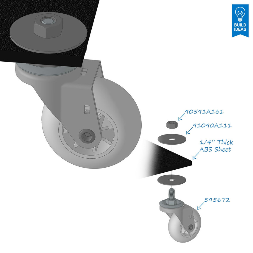 Swivel Caster Wheel (M8 x 1.25mm Male Stud)