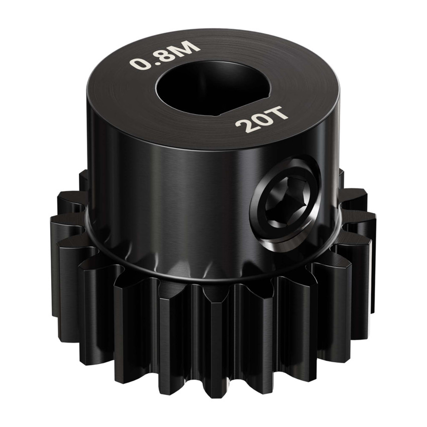 2303 Series Steel, MOD 0.8 Pinion Gear (6mm D-Bore, 20 Tooth)