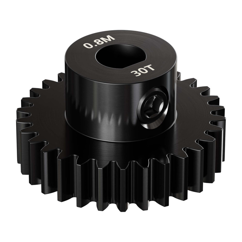 2303 Series Steel, MOD 0.8 Pinion Gear (6mm D-Bore, 30 Tooth)