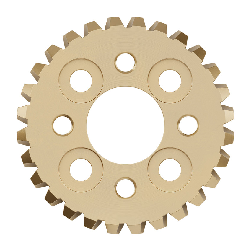2314 Series Brass, MOD 1.25, Hub Mount Worm Gear (14mm Bore, 28 Tooth)