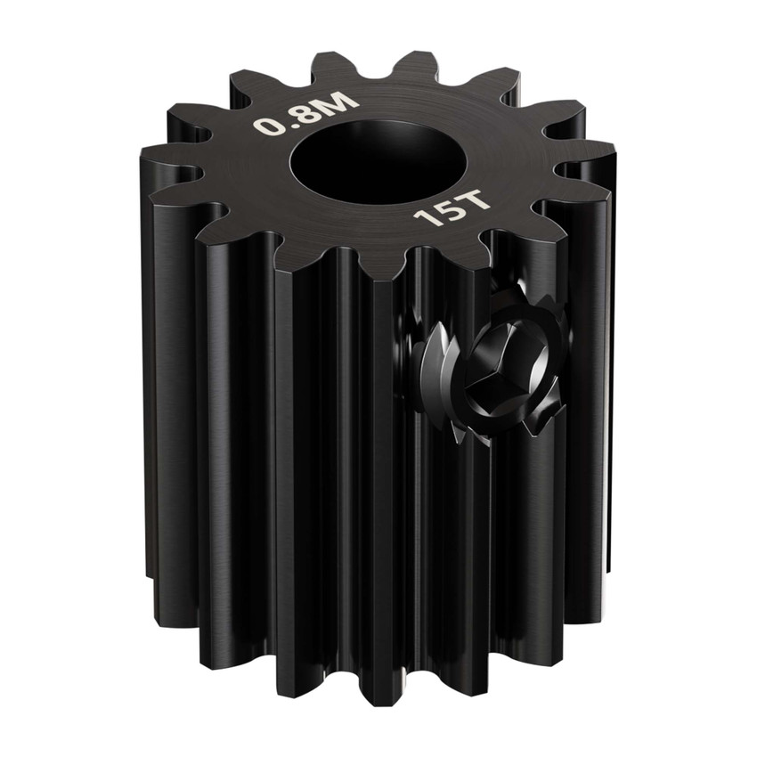 2303 Series Steel, MOD 0.8 Pinion Gear (5mm Round Bore, 15 Tooth)