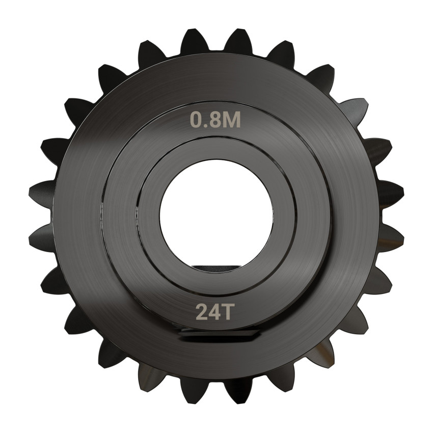 2317 Series MOD 0.8 Steel Miter Gear (Set-Screw, 1/4" Round Bore, 24 Tooth)