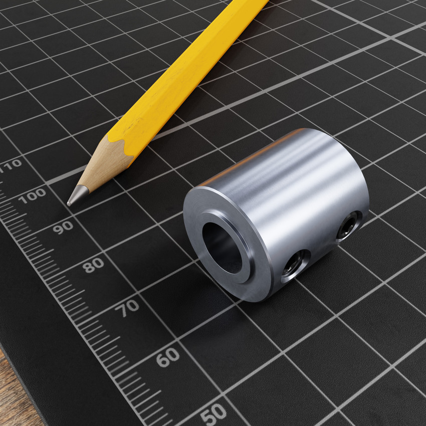 Set-Screw Shaft Coupler (5/16" Round Bore to 3/8" Round Bore)