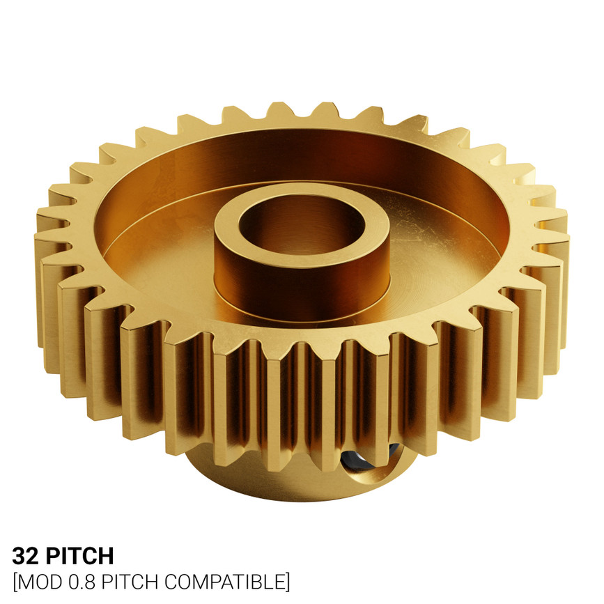 32T, 0.250" (1/4) Bore 32P Shaft Mount Pinion Gear
