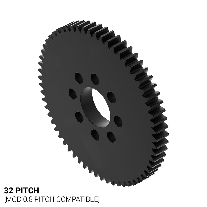 32 Pitch, 62 Tooth Delrin Hub Mount Spur Gear