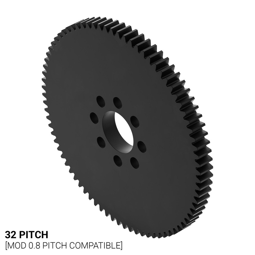 32 Pitch, 80 Tooth Delrin Hub Mount Spur Gear