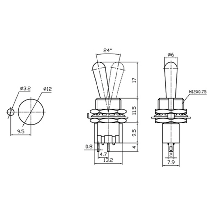 SPST Mini Latching Toggle Switch