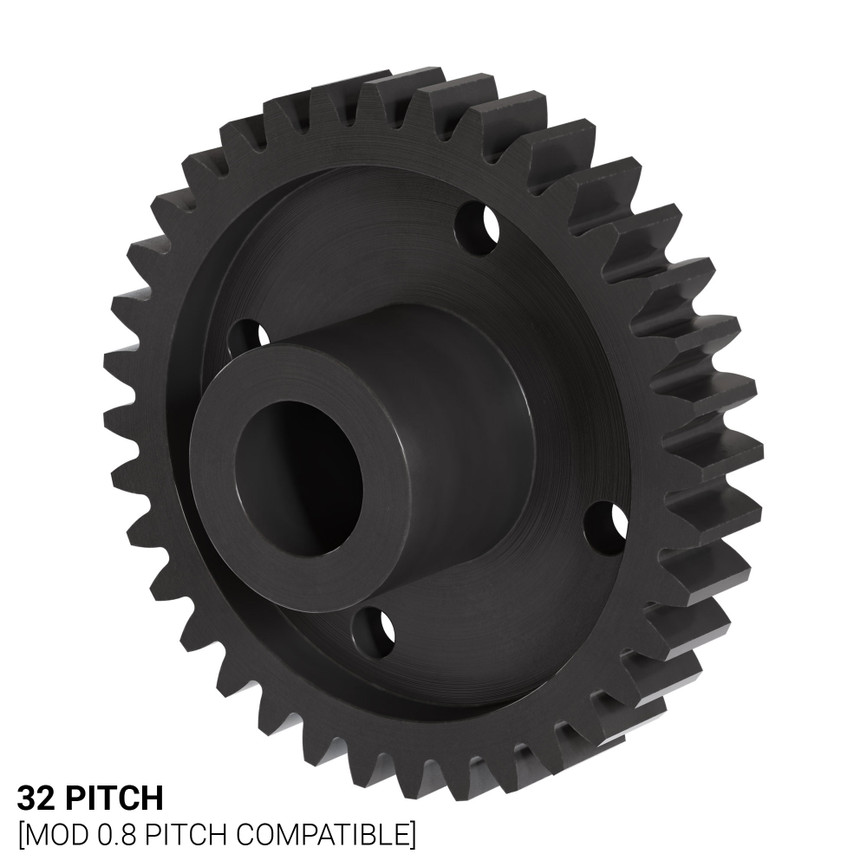 32P, 36T, 0.250" (1/4) Bore, Plain Bore Gear (Delrin)