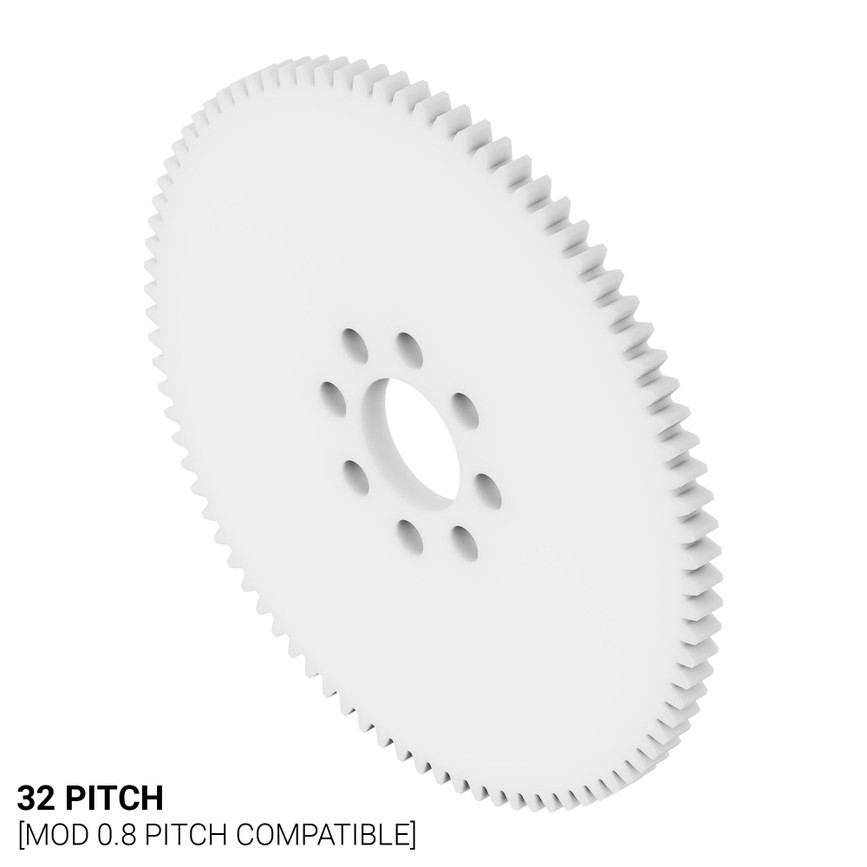 32P, 86 Tooth Acetyl Hub Mount Spur Gears (0.125" Face)