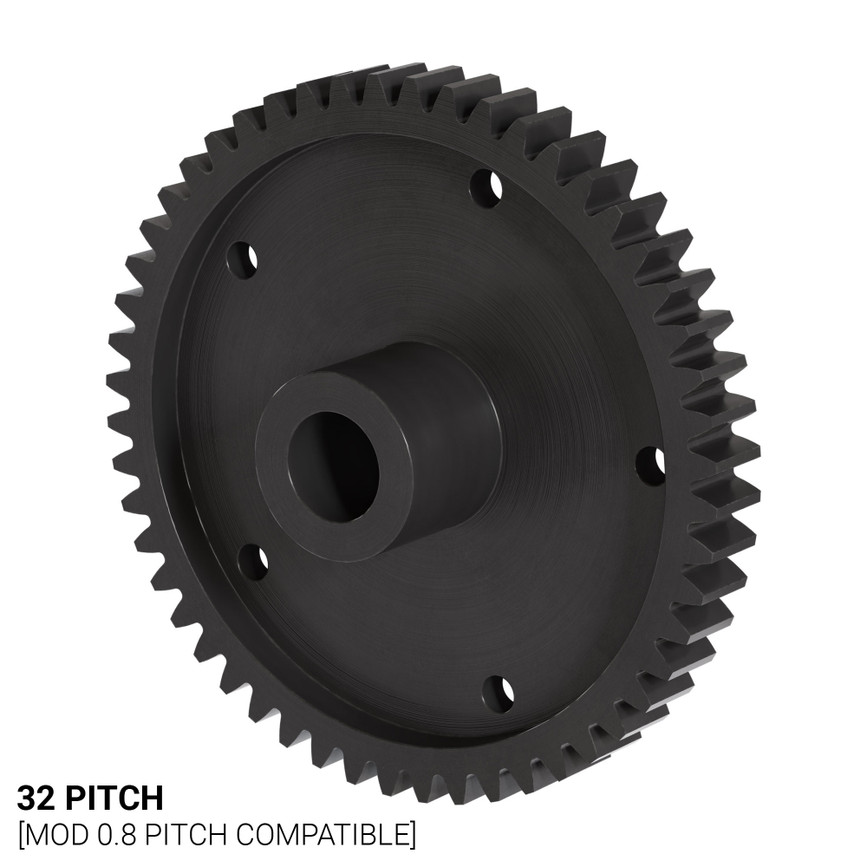 32P, 52T, 0.250" (1/4) Bore, Plain Bore Gear (Delrin)