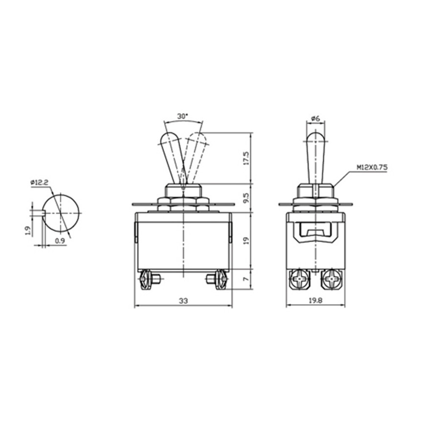 DPST Heavy Duty Latching Toggle Switch