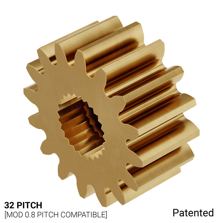 Brass, 32P, 16 Tooth, C24T Spline Servo Gear