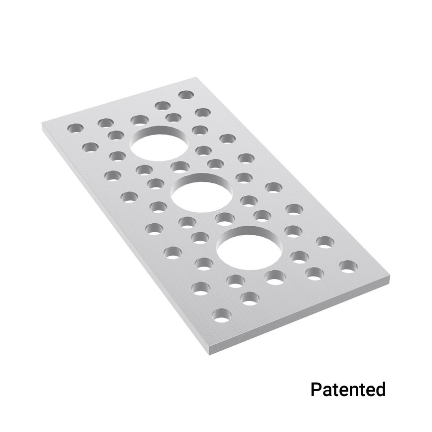 3 Hole Pattern Plate (1.50" x 3.00")