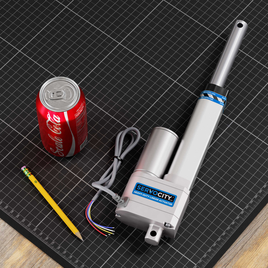 12V Heavy-Duty Linear Actuator (225lb Thrust, 0.3"/sec, 4" Stroke)