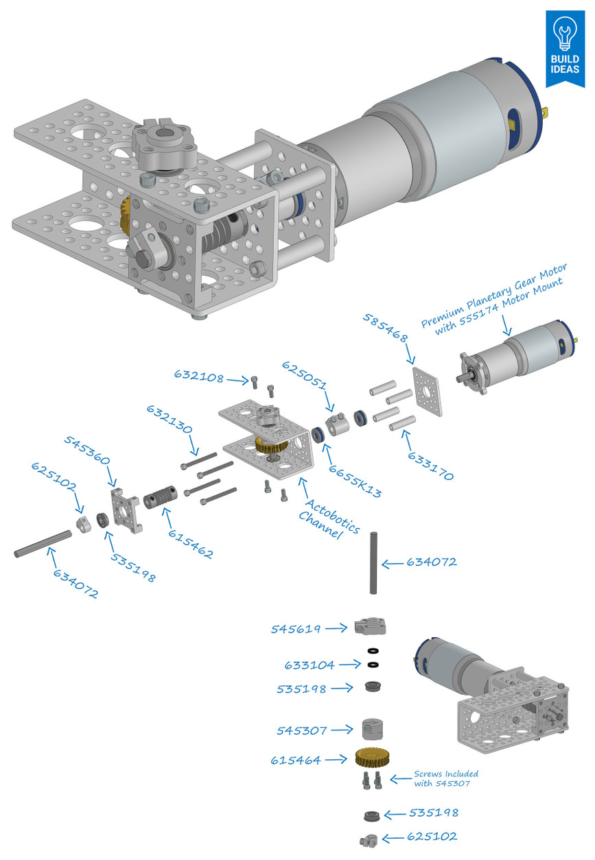 1/4" D-Bore Stainless Steel Worm