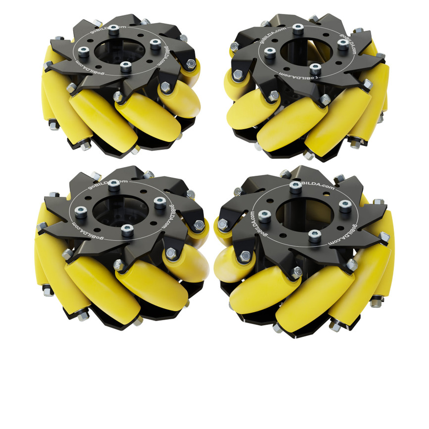 3213-3606-0001 - 3606 Series Mecanum Wheel Set (Bearing Supported Rollers, 100mm Diameter)