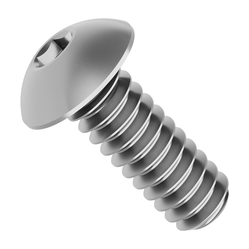 Zinc-Plated Steel Button Head Screw (6-32 UNC, 3/8" Length) - 25 Pack