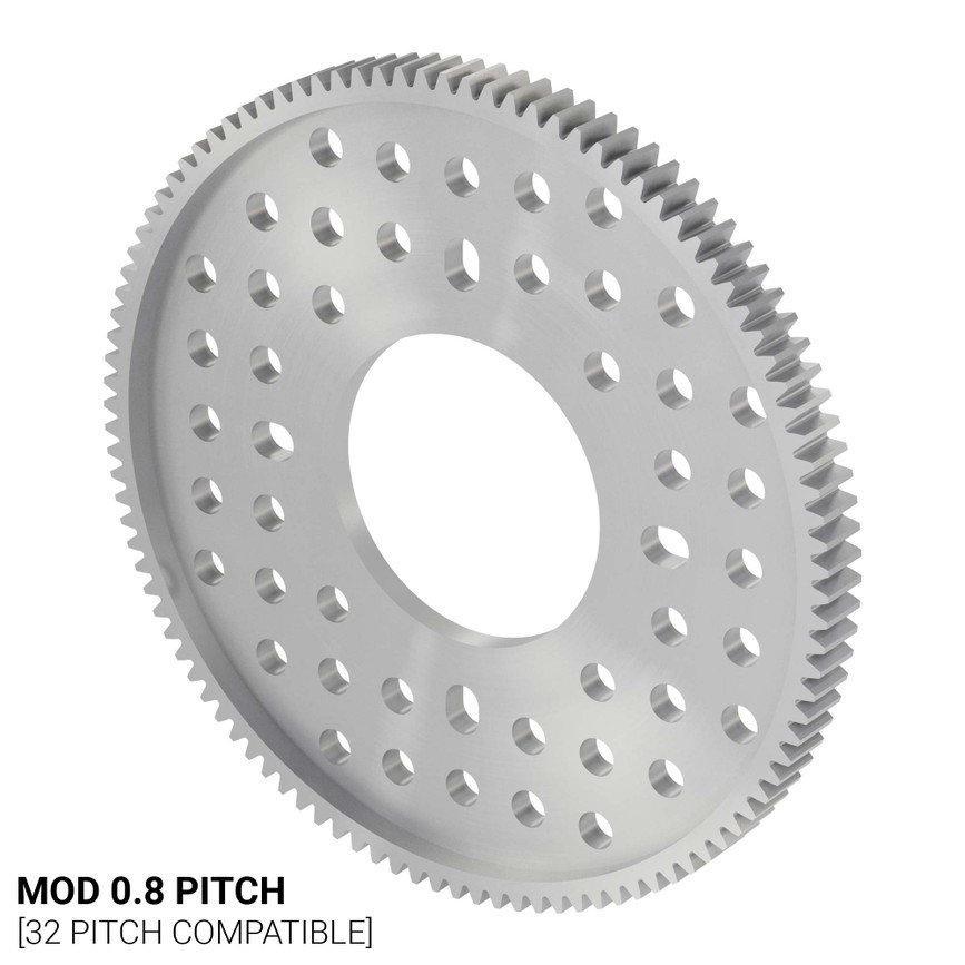 2302 Series Aluminum, MOD 0.8, Hub Mount Gear (32mm Bore, 105 Tooth)
