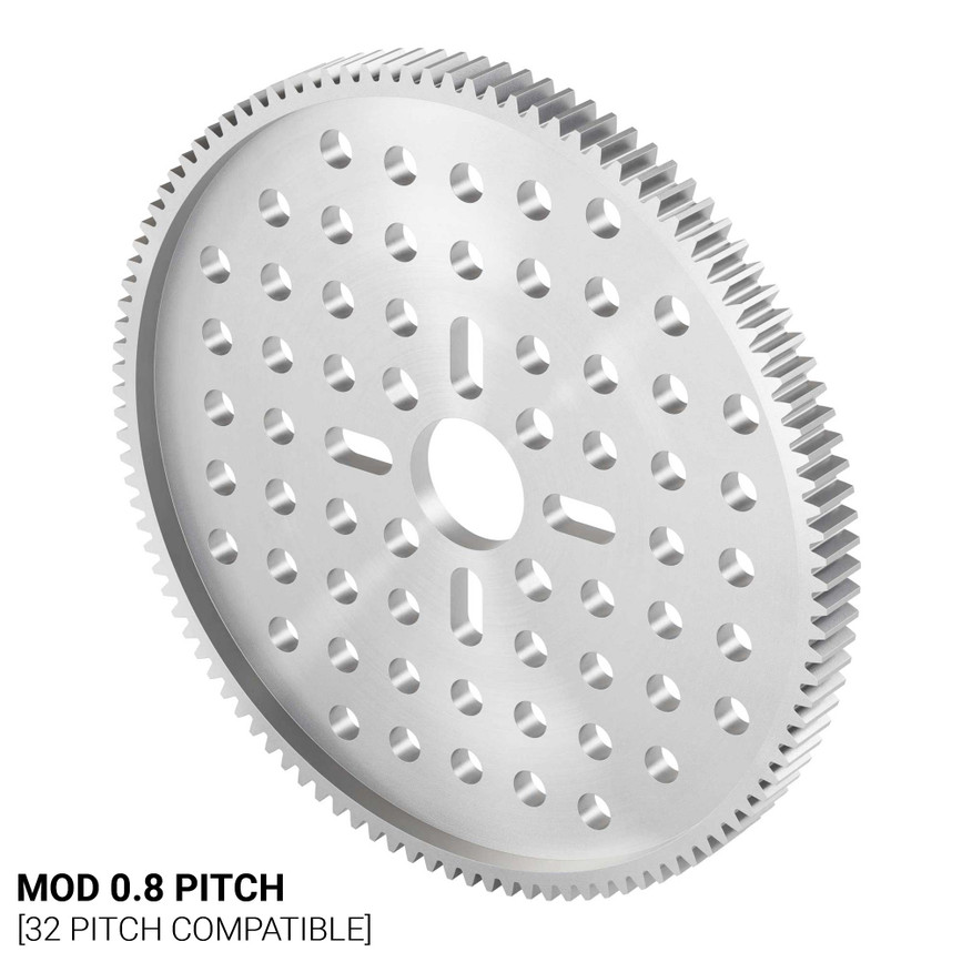 2302 Series Aluminum, MOD 0.8, Hub Mount Gear (14mm Bore, 108 Tooth)