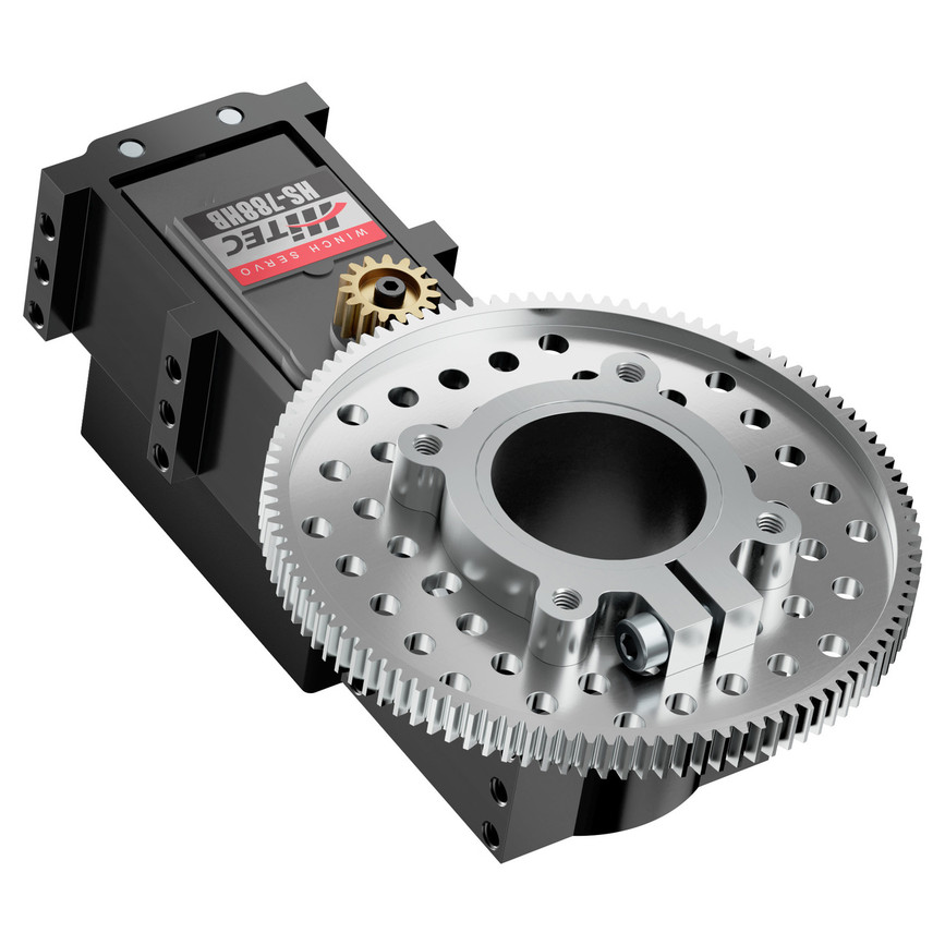 3206-0002-0007-3206 Series Servo Gearbox (7:1 Ratio, Hitec HS-788HB Servo)