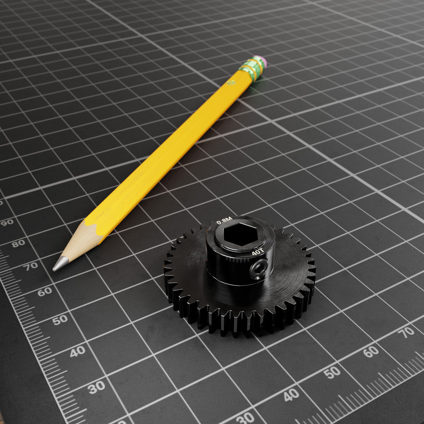 2303 Series Steel, MOD 0.8 Pinion Gear (8mm REX™ Bore, 40 Tooth)