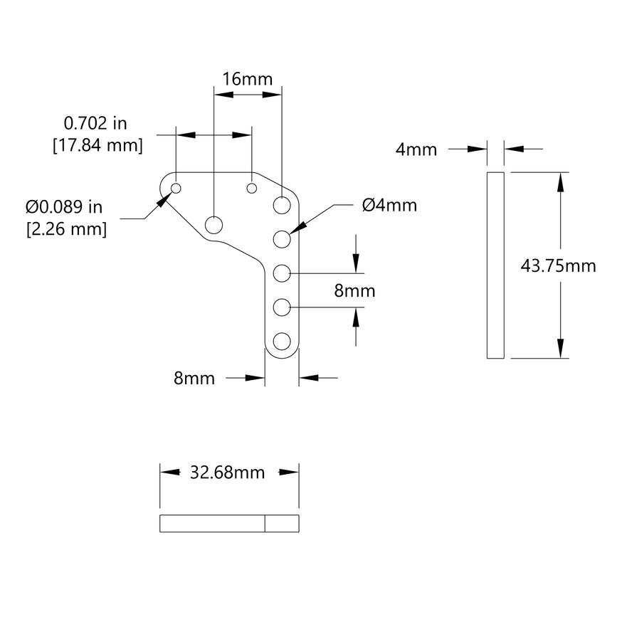 Acetal Plastic Mount for TT Right Angle Gear Motor (1-1)