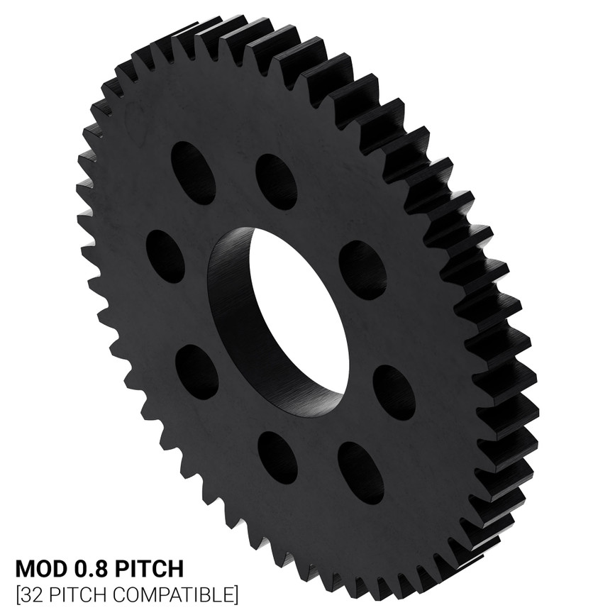 50 Tooth Hub-Mount Gear (MOD 0.8, 4mm Thick Acetal)