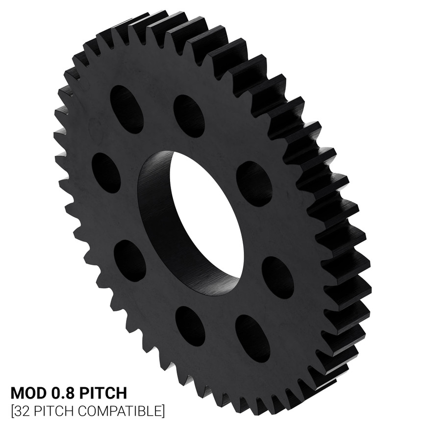 45 Tooth Hub-Mount Gear (MOD 0.8, 4mm Thick Acetal)