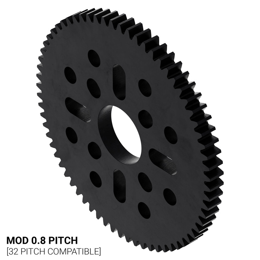 68 Tooth Hub-Mount Gear (MOD 0.8, 4mm Thick Acetal)