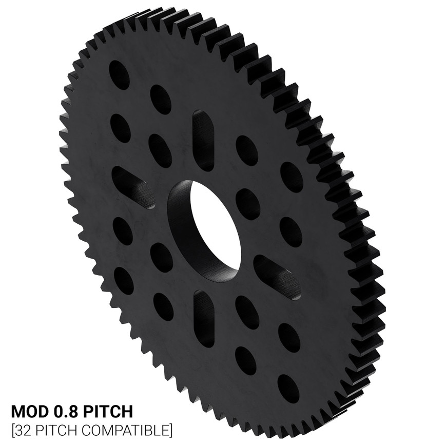 70 Tooth Hub-Mount Gear (MOD 0.8, 4mm Thick Acetal)